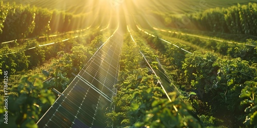 a solar panels in a field photo