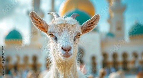 Goat Qurban Eid al adha mubarak festival islamic background Generated with Ai Tools © Nadeem