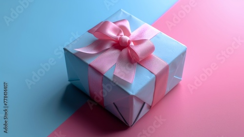 Tranquil Luxury: Elegant Minimal Gift Box on Pastel Gradient. © Exnoi
