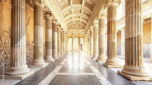 A historical greek column gallery