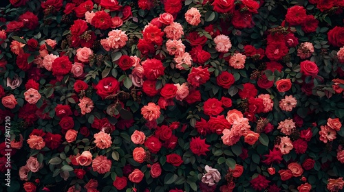 a group of flowers on a bush