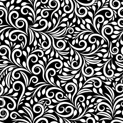 background pattern leaf seamless black illustration vector