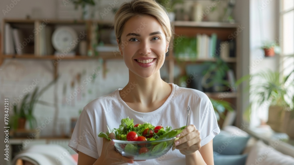 Woman Enjoying a Fresh Salad