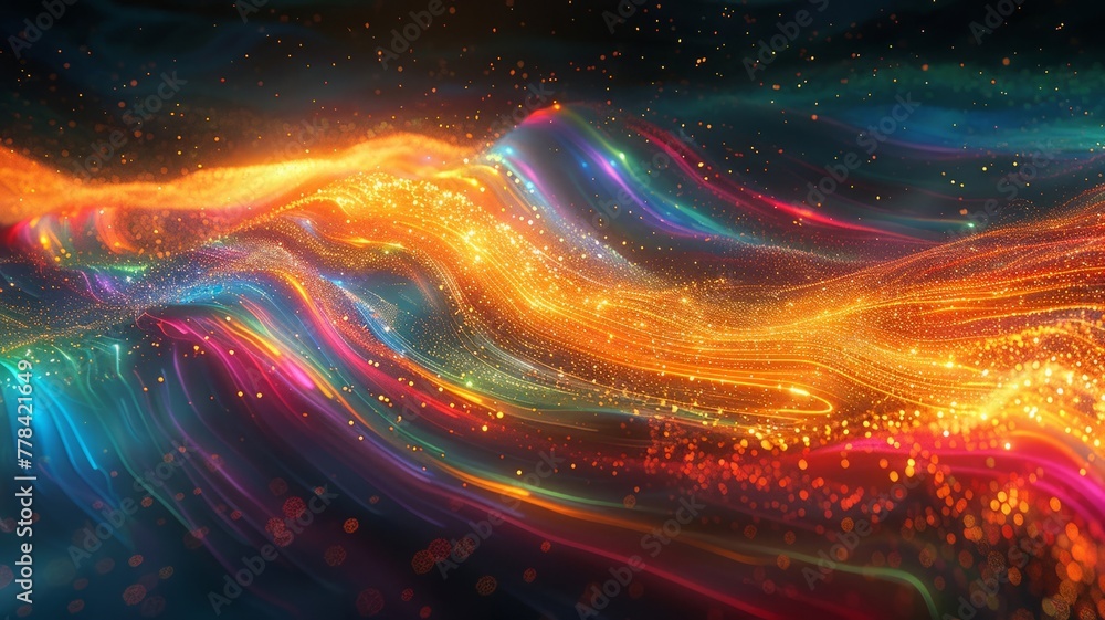 Obraz premium Bright colored data streams creating a modern art tapestry