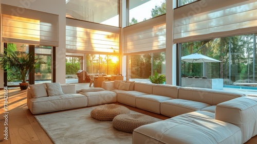 Cozy Living Room With Large Window