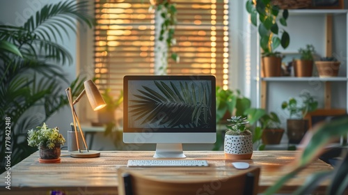 Laptop Computer on Wooden Desk