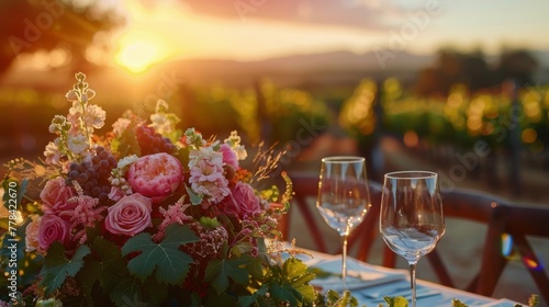 Table With Vase of Flowers