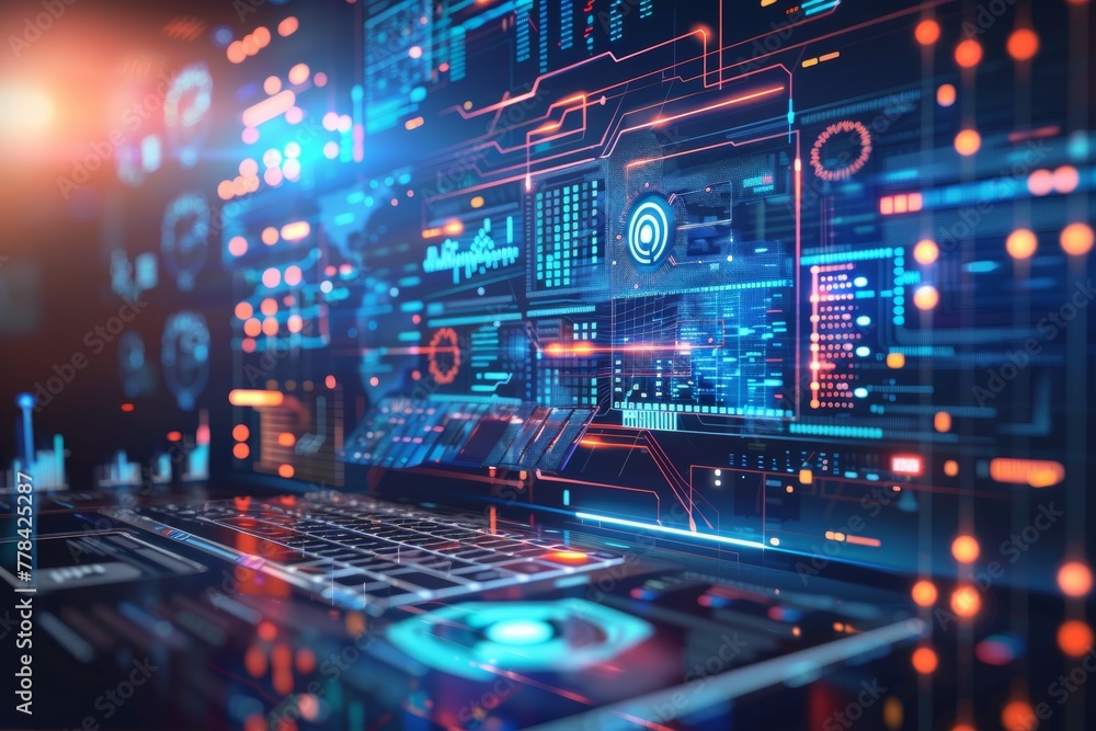 Abstract background showcasing IT technology, illustrating complexity and innovation. Abstract background showcasing IT technology, illustrating complexity and innovation.