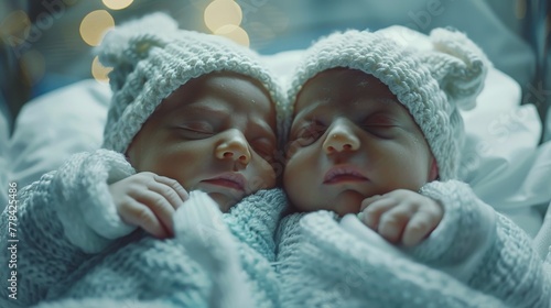 Two Babies Sleeping in Blankets