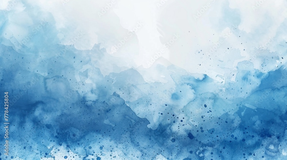 Minimalist Book Cover Mockup with Gentle Blue Watercolor Backdrop