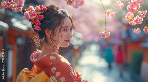 Woman Wearing Flower in Hair