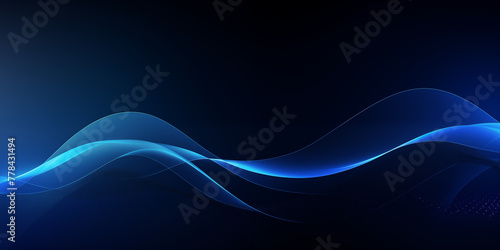Blue minimal tech wavy lines abstract futuristic, abstract blue wave, abstract blue waves background, Futuristic technology style, Elegant background for business tech presentations 