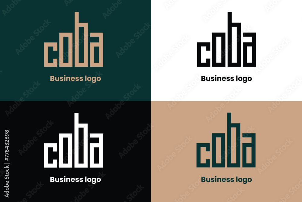 letter coba logo, letter coba corporaet company logo, letter c and buildings icon, logomark