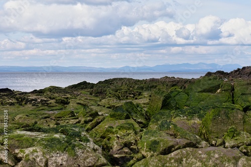view of the rocky coast in Heysham