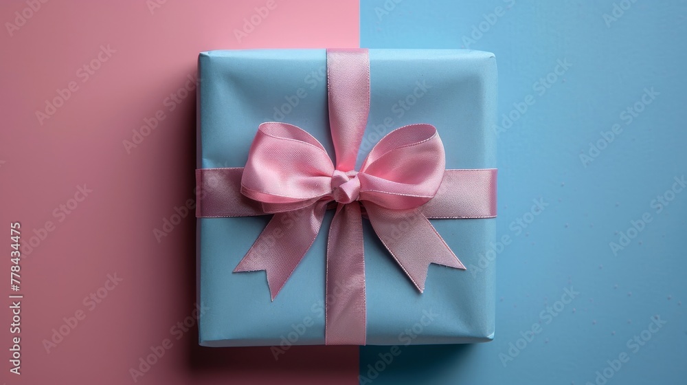 Elegant Pastel Gradient with Minimalistic Gift Box and Satin Ribbon. Elegant Pastel Gradient with Minimalistic Gift Box and Satin Ribbon.