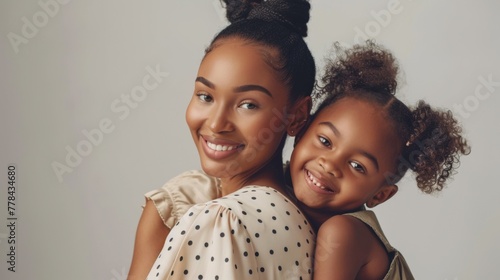 A Mother and Daughter Embrace photo