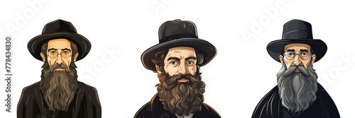 Orthodox Jew. Cartoon Vector Illustration