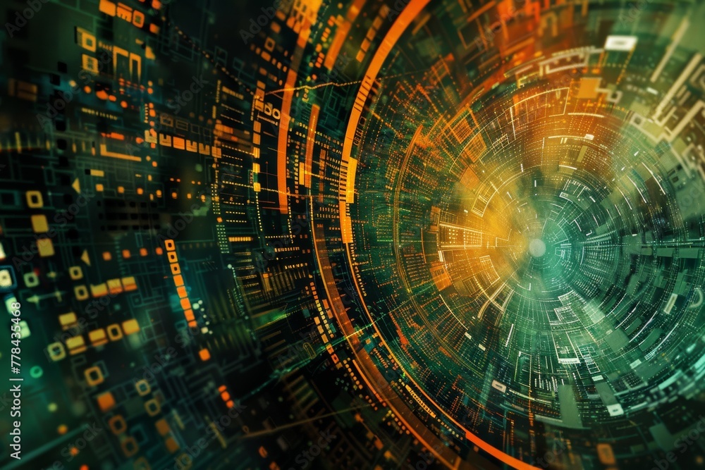 Abstract background showcasing IT technology, illustrating complexity and innovation. Abstract background showcasing IT technology, illustrating complexity and innovation.