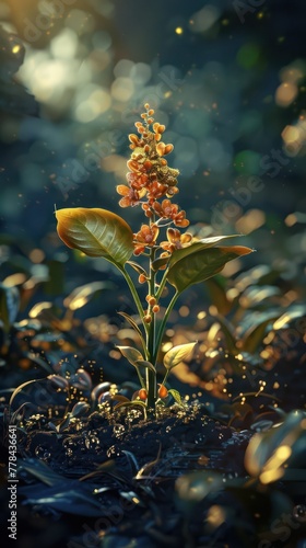 Vibrant of a Nectarous Plant in Full Production and Growth