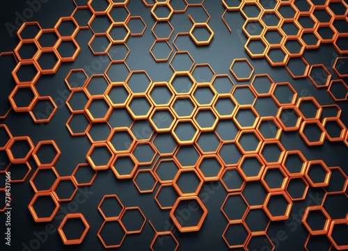 Black and Orange honeycomb background