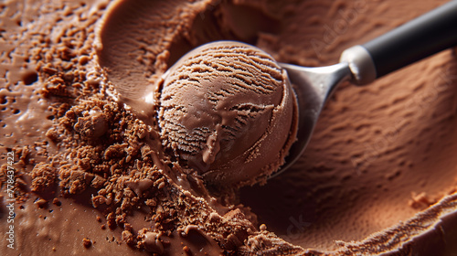 Foto de cerca de una helado de chocolate photo
