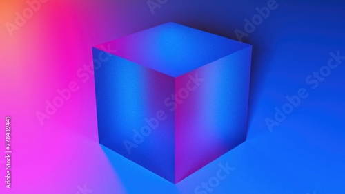Orange and blue cube. Computer generated 3d render