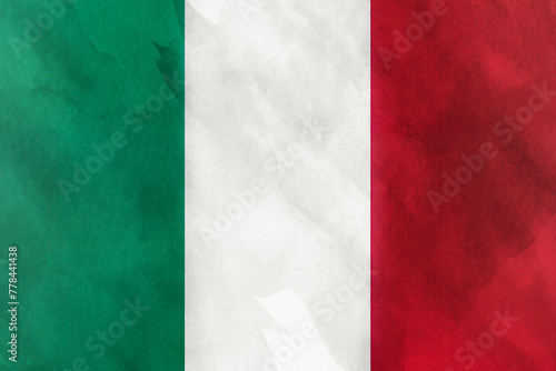 Italy, italian flag on textured background