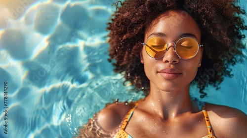Woman Wearing Sunglasses in Pool of Water