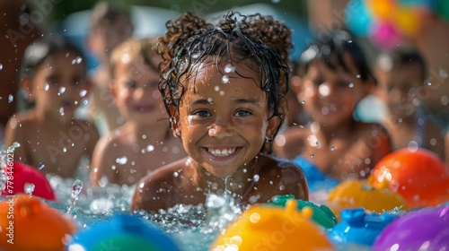 Children Playing in a Swimming Pool