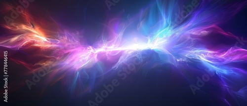  blue, purple, and red swirls on a black background with text space