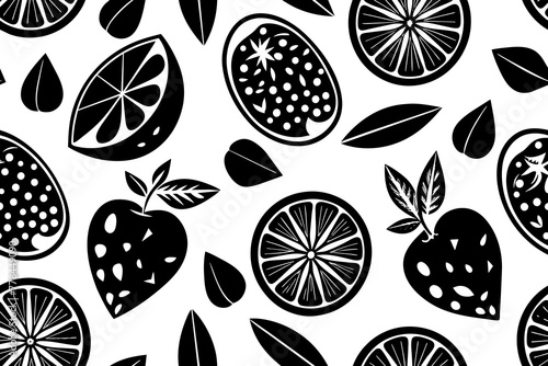 create-a-white-background---fruit-pattern--endles vector illustration