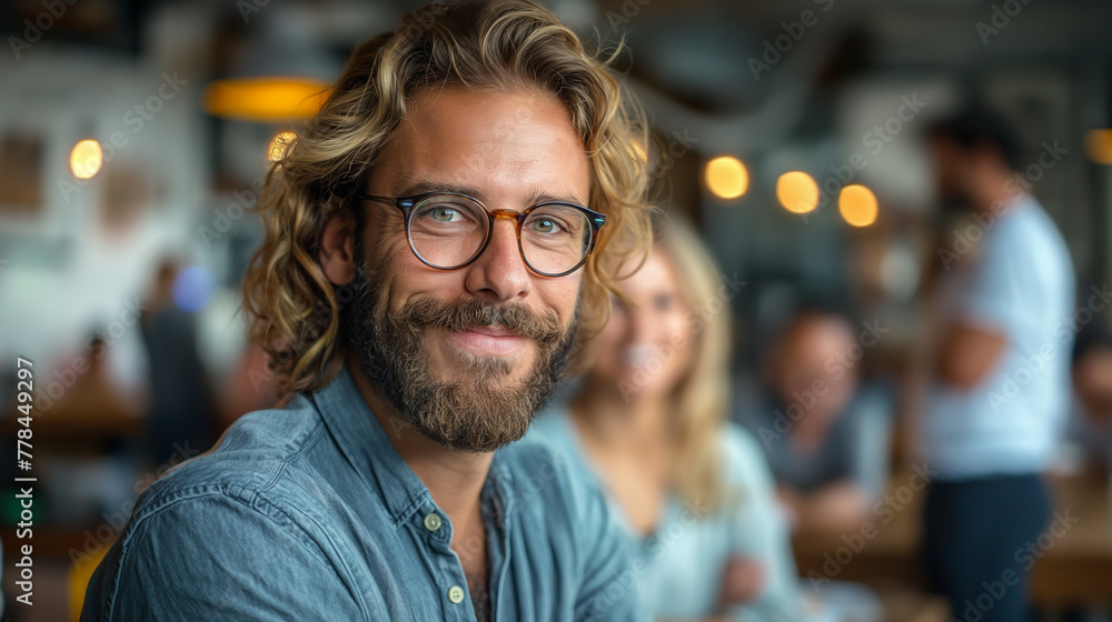 portrait of a man in a restaurant portrait of a man in a restaurant