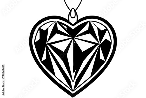 purple-gemstone-heart-shaped-pendant--high-end-lux vector illustration
