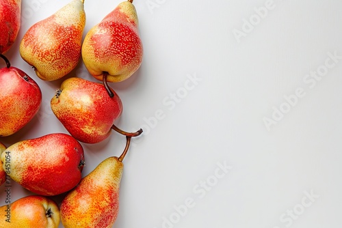 Red pears with copyspace for text on white background