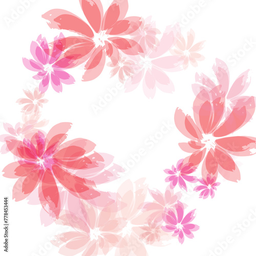 Falling cherry blooming flower parts vector..