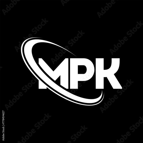 MPK logo. MPK letter. MPK letter logo design. Initials MPK logo linked with circle and uppercase monogram logo. MPK typography for technology, business and real estate brand. photo