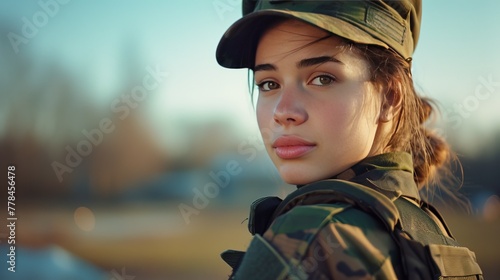 Military Woman in Uniform