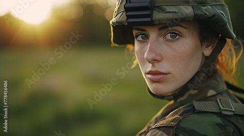 Military Woman in Uniform