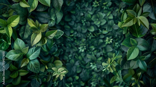 Detail shot of green leaves  offering a concept of natural growth and vitality
