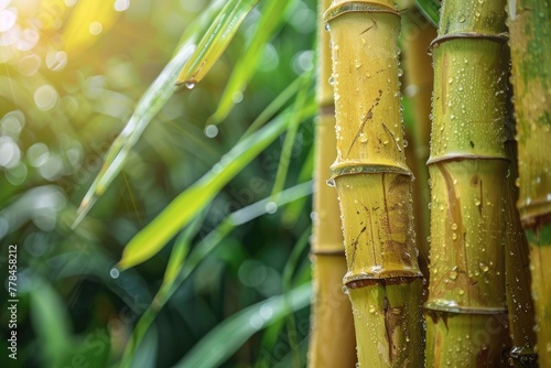 Fresh Sugarcane in Garden  A Tropical Delight amidst Greenery