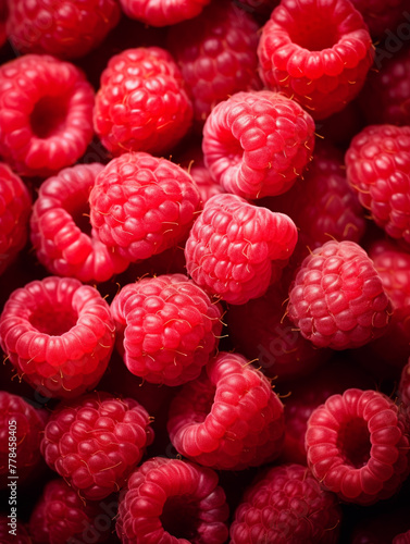 close up of ripe raspberries