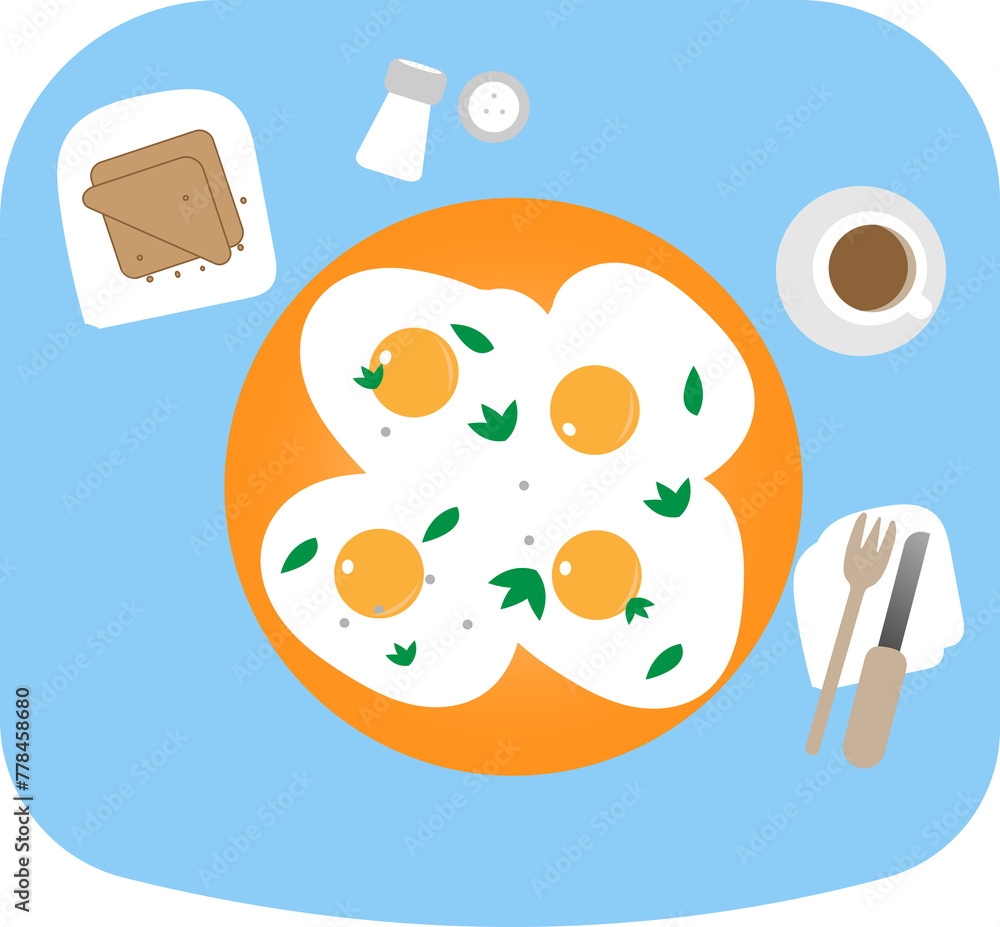 Proper nutrition. Breakfast.Scrambled eggs Proper nutrition. Breakfast.Scrambled eggs