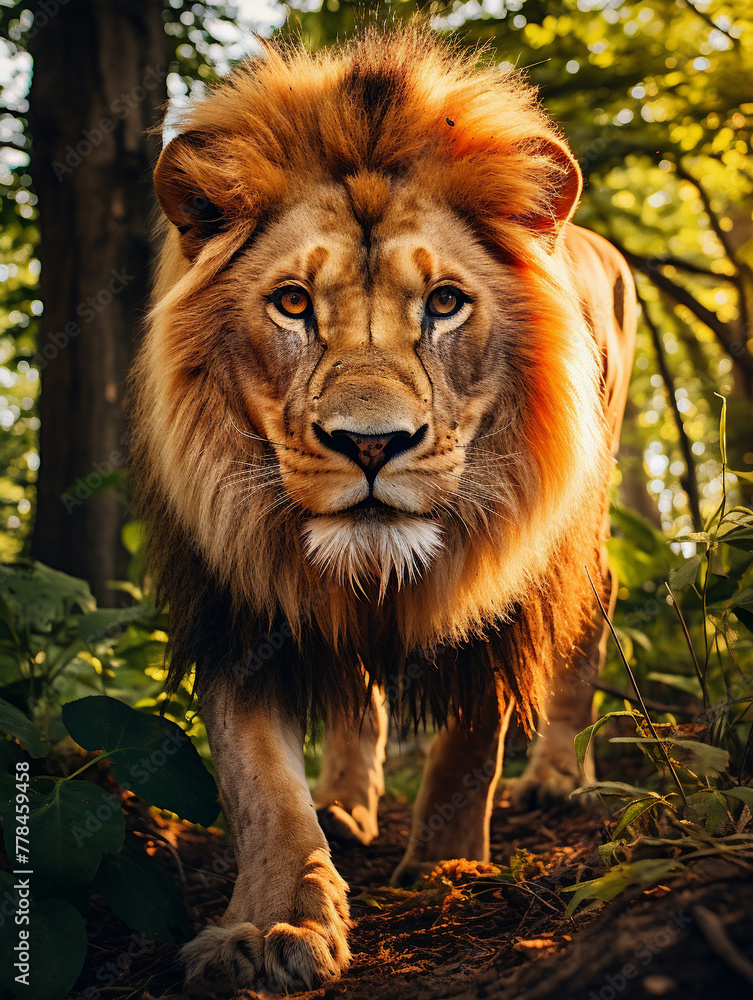 Fototapeta premium portrait of a lion face