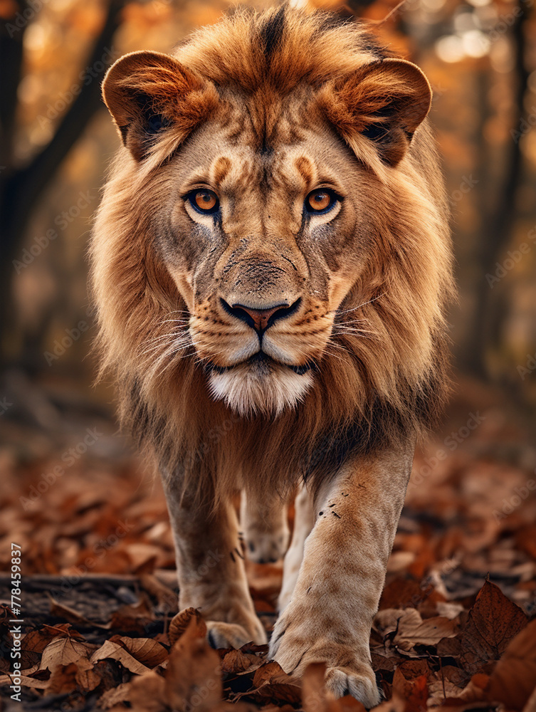 Fototapeta premium portrait of a lion face