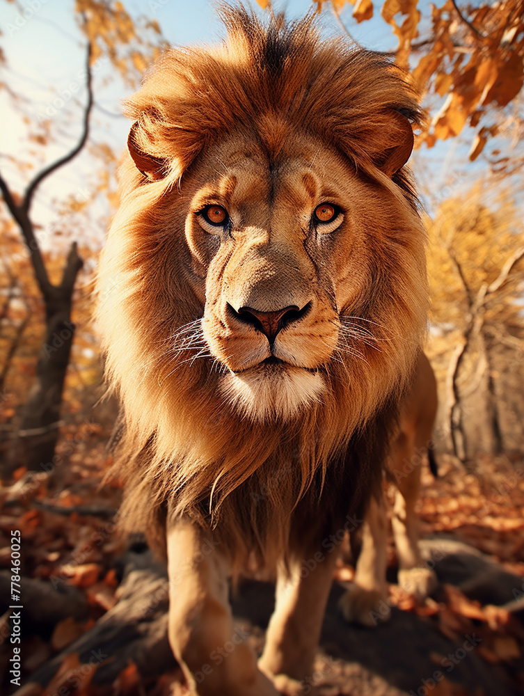 Naklejka premium portrait of a lion face