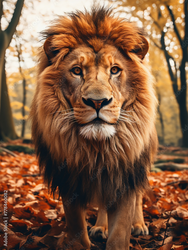 Fototapeta premium portrait of a lion face