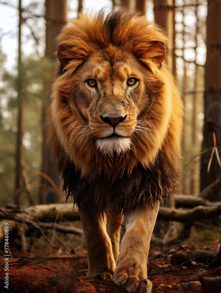 Naklejka premium Lion face