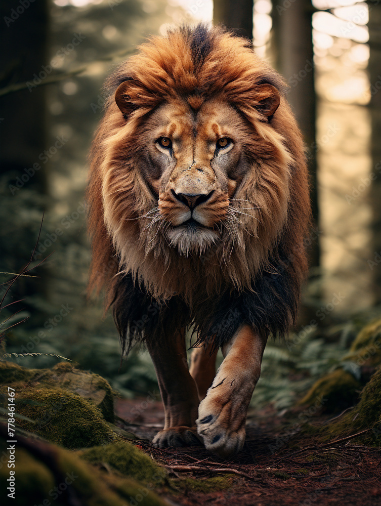 Fototapeta premium lion the forest