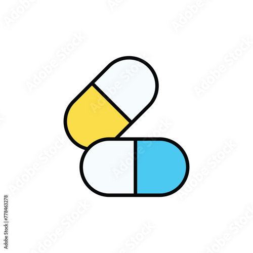 Capsules icon design with white background stock illustration