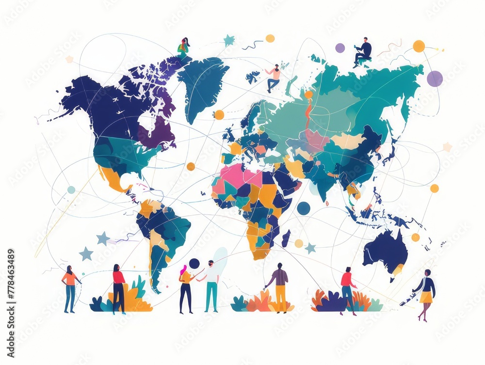 Obraz premium Illustrate the concept of global business expansion